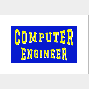 Computer Engineer in Yellow Color Text Posters and Art